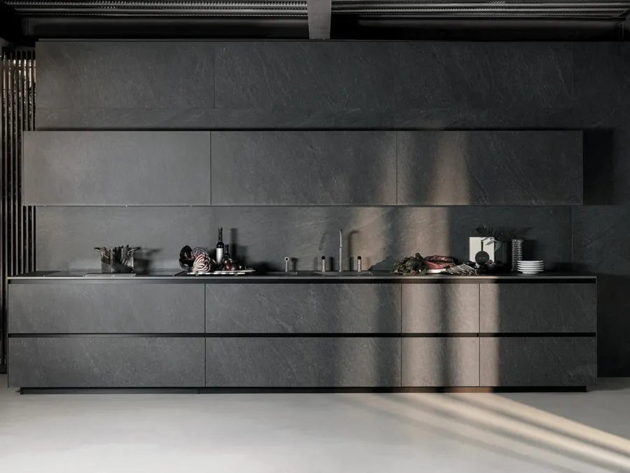 Cucina Design lineare Telero Project 1 in gres di Euromobil