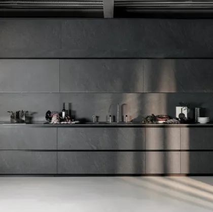 Cucina Design lineare Telero Project 1 in gres di Euromobil