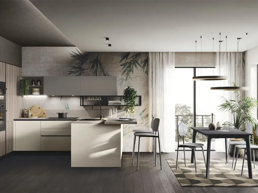 Cucina Moderna con penisola Art-Kaya di Stosa