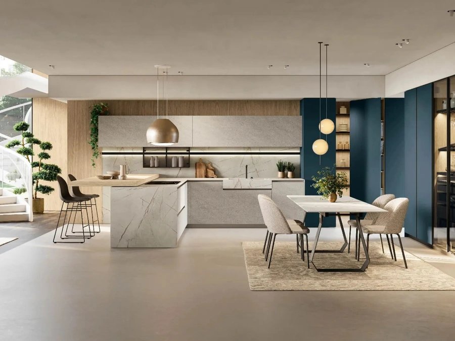 Cucina Moderna con penisola Metropolis 02 di Stosa