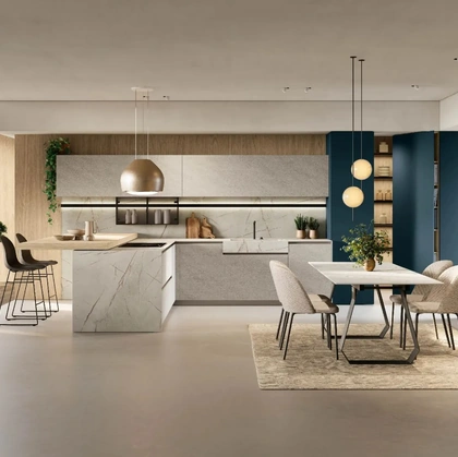 Cucina Moderna con penisola Metropolis 02 di Stosa