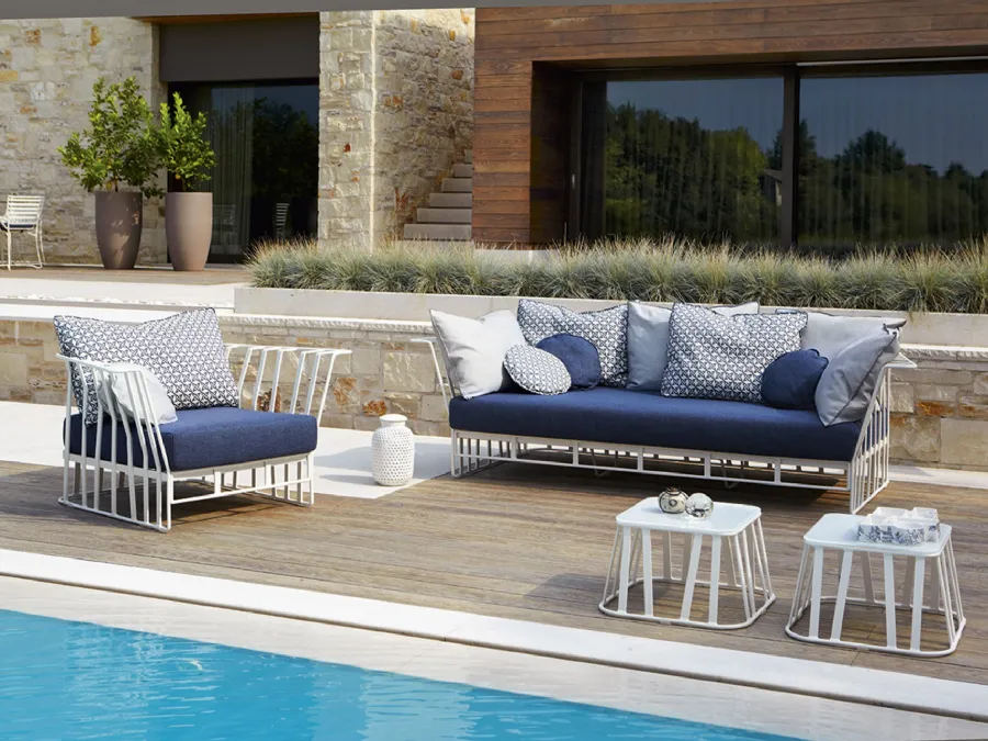 Arredo da esterno Hamptons Graphics in alluminio e tessuto di Roberti