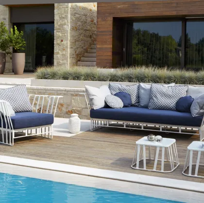 Arredo da esterno Hamptons Graphics in alluminio e tessuto di Roberti